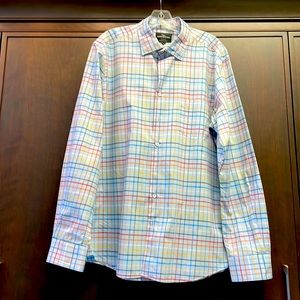 “ROD AND GUNN” MENS LONG SLEEVE SHIRT SIZE XL COLOR LIGHT BLUE PLAID 100% COTTON